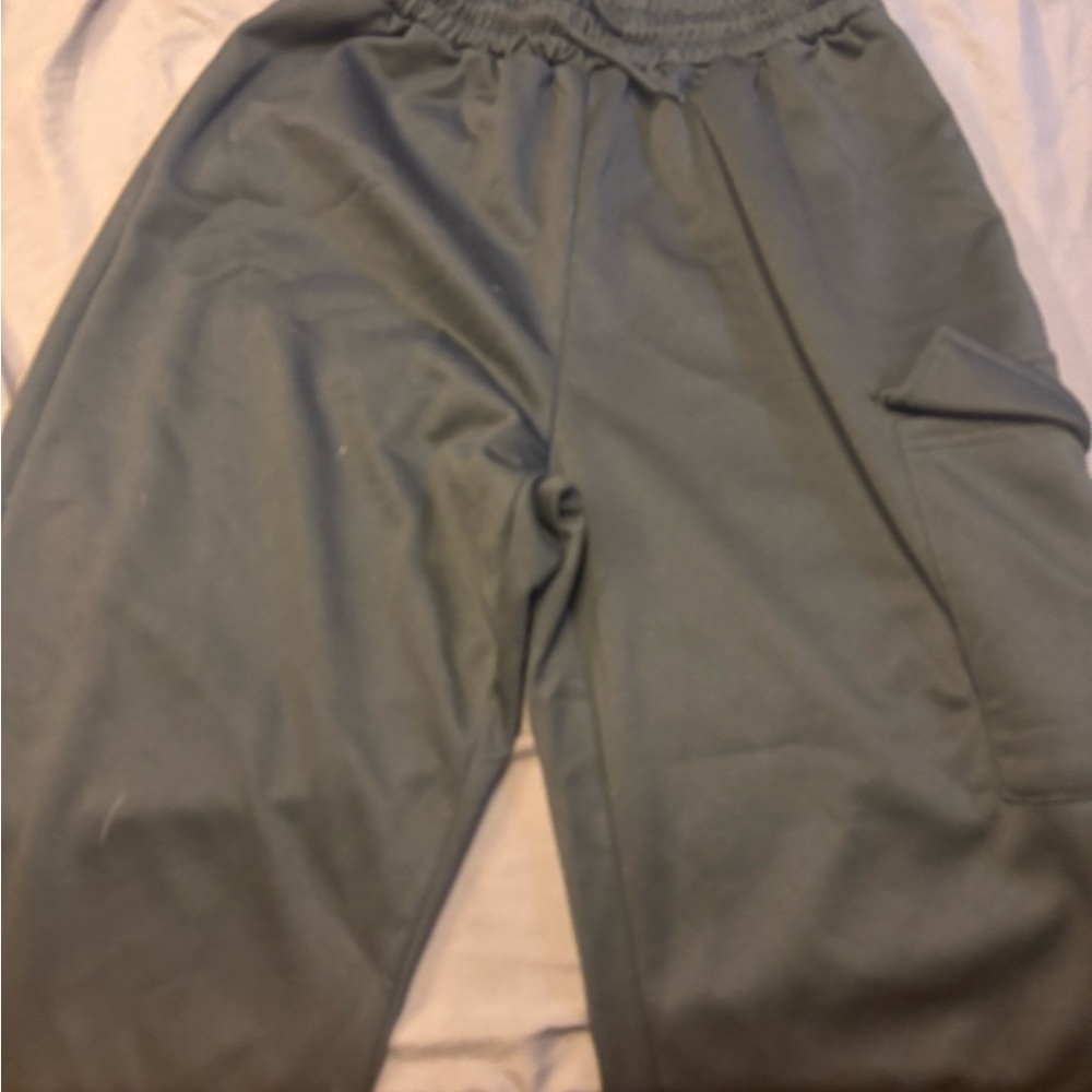 Black and Cream Cargo SweatPants